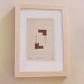 The Adorned framed and hand stitched block printed artwork called Equilibrium Terracotta