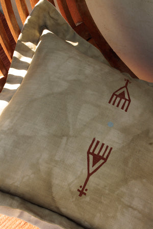 Scatter cushions - temple design- khaki
