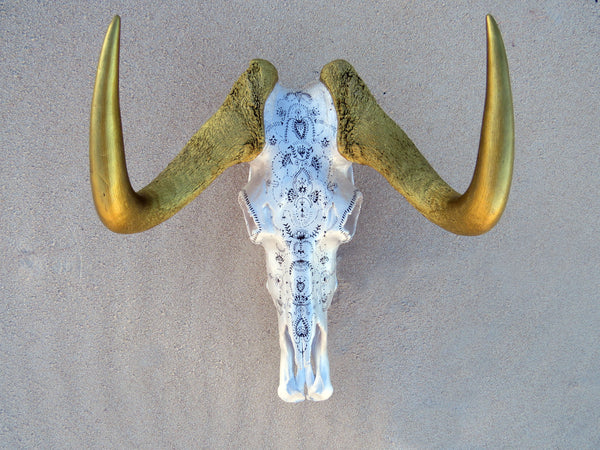 Black wildebeest Skull- Gold range – NastashaMinyonSale